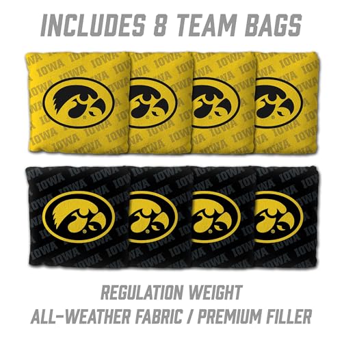 YouTheFan NCAA 2' x 4' Slogan Series Professional Wood Cornhole Game with Logo Bags - color: Iowa Hawkeyes