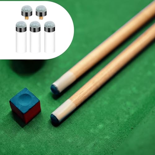 10 Sets Billiard Cues Tips Replacement Kit with White Pool Cue Stick Ferrules, Pool Stick Tips, Screw On Pools Cue Tip Pools Cues Tip Replacement kit, 13 mm, Blue