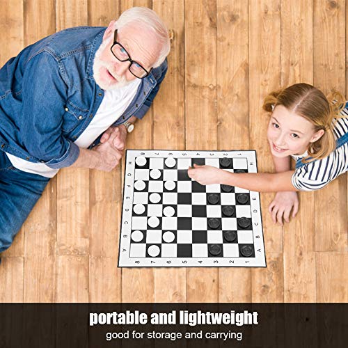 Pongnas Checkers Set International Checkers Game Folding Board with Exquisite Chess Pieces for All Ages Indoor Outdoor Travel