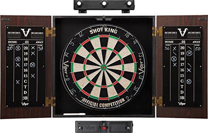 Viper by GLD Products Stadium Cabinet & Shot King Sisal/Bristle Dartboard Play-Ready Bundle - style: Elite Set