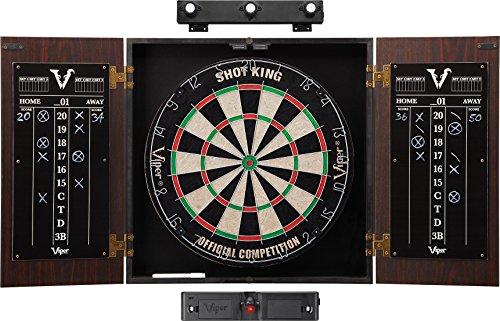 Viper by GLD Products Stadium Cabinet & Shot King Sisal/Bristle Dartboard Play-Ready Bundle - style: Elite Set