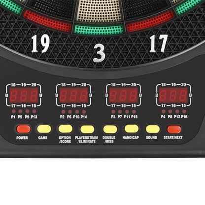 Electronic Dartboard Set with Digital Scoreboard, Up to 16 Player Score Display, 27 Game Modes, 243 Extended Play Styles, Includes Soft Tip Darts and Extra Tips