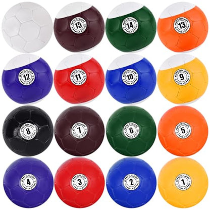 American Challenge Foot Pool Soccer Game Ball Set – 16-Piece Giant Soccer Billiards Fusion Game – Outdoor & Indoor Lawn Football Pool Balls