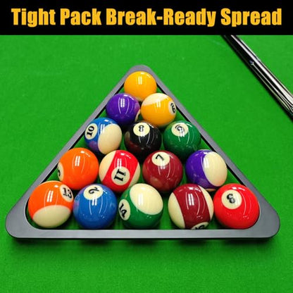 Aluminum Alloy Pool Ball Rack Billiard Ball Triangle Rack for 2-1/4" Pool Balls, Pool Table Ball Holder Positioning Rack - color: Black