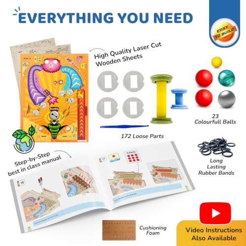 Smartivity DIY Pinball Machine for Kids 8-14 Years Old | Global Award Winning Arcade Game | Build Your Own Pinball I Birthday Gift for Smart Kids | STEM Toy for Boys & Girls