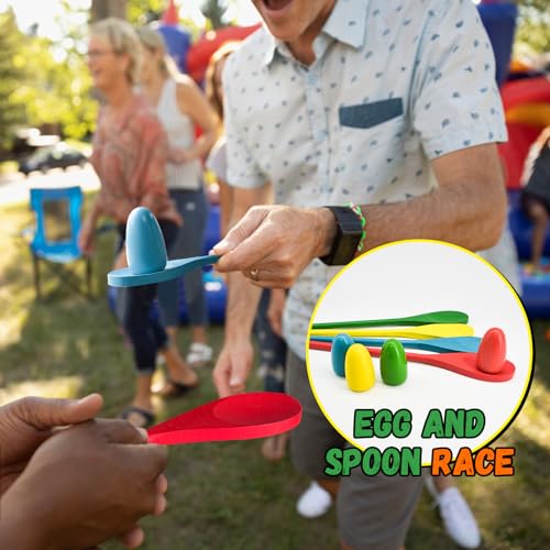 29 PCS Potato Sack Race Bags, Outdoor Games Sack Race Bags Set Includes 3-Legged Race Bands, Egg Spoon Relay Race, Plastic Medals, Carnival Outdoor Lawn Party Field Day Games for Adults & Family