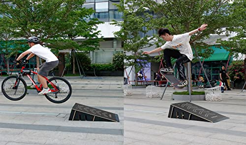 Kids Jumping Ramp for Skateboard, Bike, Scooter, BMX, RC Car and Dirt Bike, 42.91 in, Black - color: Black, size: L300