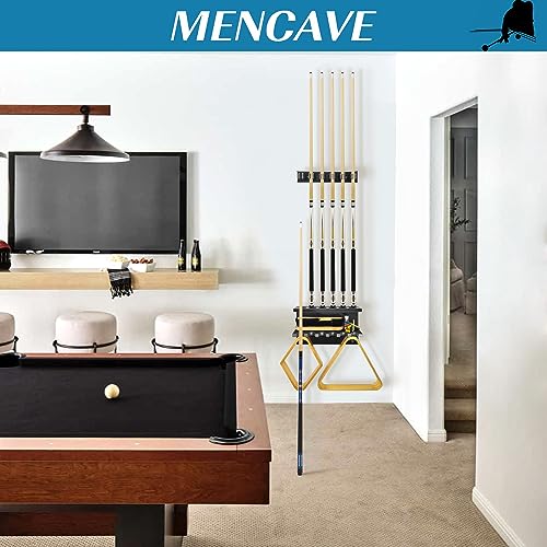 Pool Stick Holder Pool Cue Rack Wall Mount Pool Cue Holder for 6 Sticks Billiard Pool Table Accessories Organizer, Black - color: Black