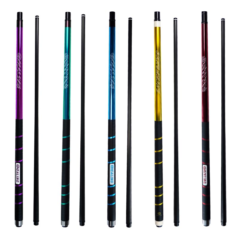 100% Carbon Fiber Shaft Billiard Cue 58" 19-21oz 1/2 Joint Carbon Fiber Pool Cue Stick 12.9mm Cue Tip - color: Red