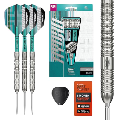 Target Darts Hydro Steel Tip Dart Set, 21G/22G/23G/24G/25G/26G (Barrel 01/02/03) | 90% Tungsten Darts, Silver Swiss Point Tips, Pro Grip Tag Shafts & Pro Ultra No.6 Flights, SP Tool Included - size: 22G, style: Barrel 01