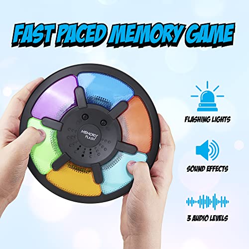 Point Games Handheld Memory Game, Kids Electronic Games, Sequence Fun for Kids with Lights & Sounds, Brain Challenge for Boys & Girls Ages 8+ - style: Memory Flash Wheel