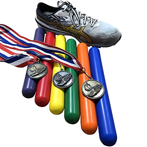 Safety Foam Relay Baton Set of 6 for Track and Field, Gym Class Running Race Games
