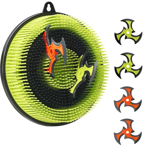 Axe Throwing Game for Backyard, Bristle Target Board with Throwing Stars, Ax Throwing Game Set for Adults and Kids, Portable for Party Holiday and Birthday Gifts
