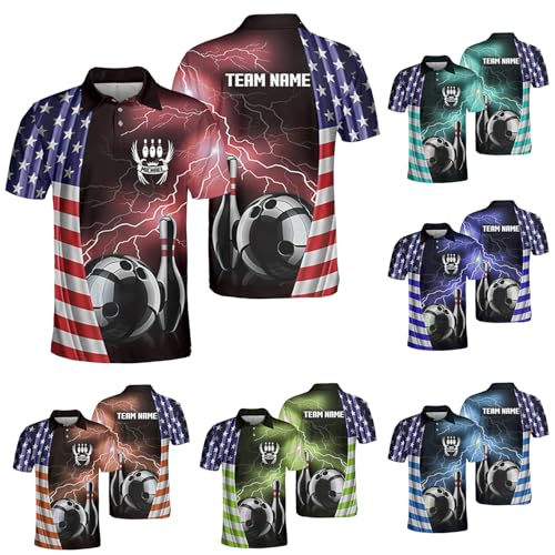 GABITA Personalized Bowling Jerseys for Men, Custom Bowling Shirts, Funny Bowling Shirts Gift for Bowler Team Player - color: A13