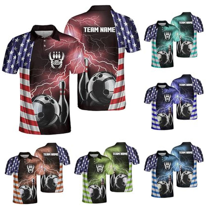GABITA Personalized Bowling Jerseys for Men, Custom Bowling Shirts, Funny Bowling Shirts Gift for Bowler Team Player - color: A13