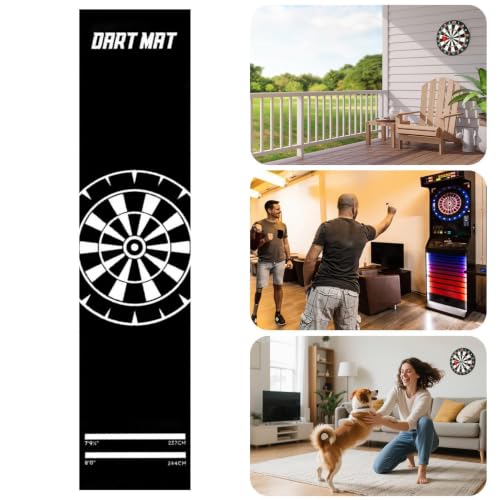 Dart Oche Mat,Professional Dart Rug Non Slip Carpet Mats,Non-Slip Portable Floor Protection-34x300cm - color: E