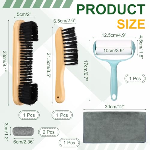 PATIKIL Pool Table Cleaning Brush, Billiard Felt Cleaner Accessory Wooden Pool Brush, Cleaning Cloth, Sticky Lint Roller - color: Brown