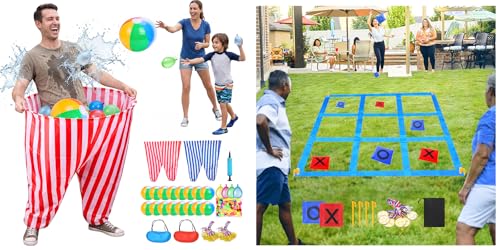 Granny Pants Yard Game Giant Pants Outdoor Game, Outdoor Giant Tic Tac Toe Bean Bag Toss Games for Kids Adults Family, Large Outside Lawn Yard Backyard Carnival Field Day Game, Birthday Party Games
