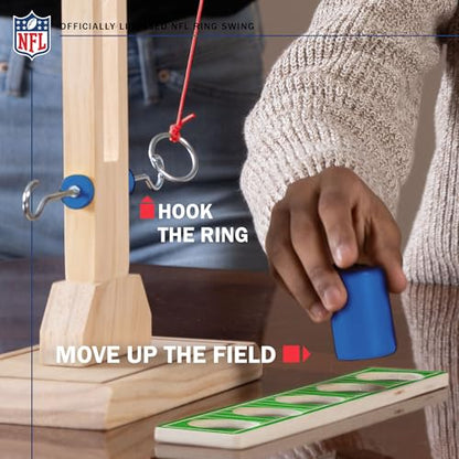 Wild Sports NFL Los Angeles Chargers Wooden Ring Swing Battle - Head-to-Head Ring Toss Hook & Ring Game for NFL Fans