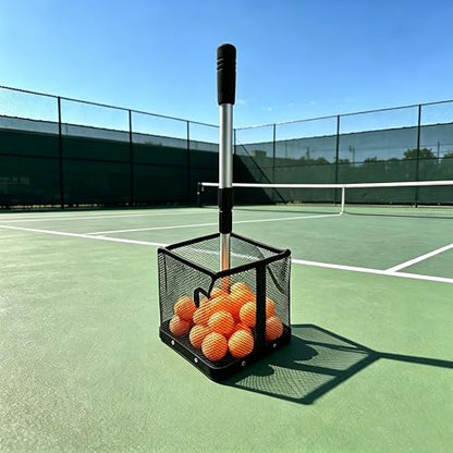 TNZMART Adjustable Ping Pong Ball Picker Upper, Telescoping Aluminum Pole, No Bend Table Tennis Ball Collector, Durable Mesh Basket, Holds 100+ Ping Pong Balls