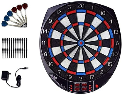 Electronic Dart Board, Electronic Dartboard, Classic Darts for 16 Players, Darts Game with LED Display, Including 6 Soft Darts and 24 Dart Heads for Indoor and Outdoor Garden Office Gifts