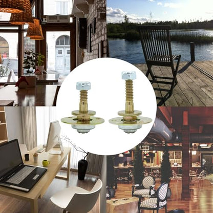 4 PCS Furniture Rocking Chair Bearing Connecting Piece Rocking Chair Bearing Screws Bolts Kits Furniture Connecting Accessories (45,55 mm)