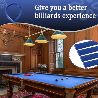 Podoy 8ft Pool Table Replacement Kit, Pool Table Bumpers (Set of 6) with Felt Cloth/Cushion Facings (Set of 12) for Billiard Rail Rubber Bumpers Home & Pro Use Billiard Rail & Pocket Accessories - color: BULE WITH CLOTH
