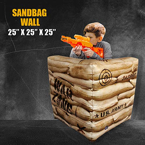 Combat Battlefield Compatible with Laser tag, Water Gun, Dart Gun, Perfect for Boys and Girls Birthday Activities (Battle INFLATABLES Combat war Zone Battlefield Activity)