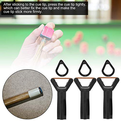 VGEBY Billiard Cue Tip Clamp,Cue Tip Snooker Billiard Pool Cue Tip Clamp Elastic Rubber Fastener Repair Tool(3 Sets/Sale)