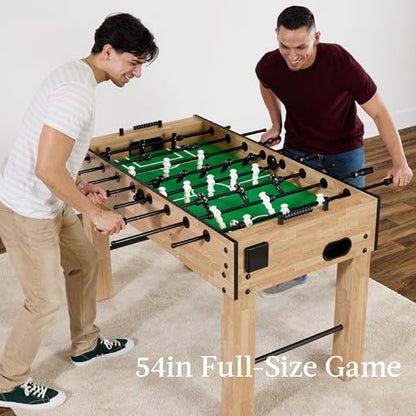 Best Choice Products Full Size 54 Inch Regulation Foosball Table for Home, Game Room - Includes 2 Balls, 2 Cup Holders - color: Natural