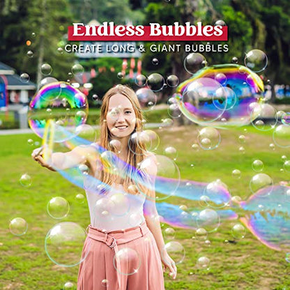 JOYIN Big Bubble Wands Set Bulk for Kids Summer Outdoor Toy Game Activity Party Favors, 18 Pcs Giant Bubble Maker with Tray, 12" Large, 6 Pcs Solution Suitable for All Age People - style: Assorted