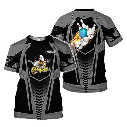 Rivelus Personalized Name Bowling Shirts for Men and Women 3D, Bowling Shirts for Team Bowling, Bowling Shirts Gift - color: Blm29