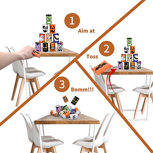 JOYIN 13 Pcs Halloween Carnival Can Bean Bag Toss Games for Kids & Adults Trick or Treat Decoration, Home Decor Party Favors Supplies, Homeschooling Backyard Game - style: Toss Game
