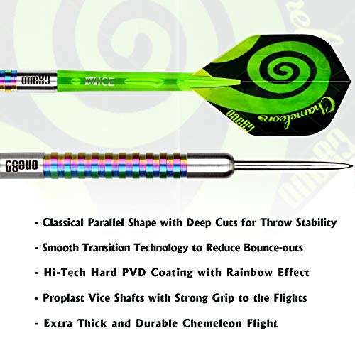 ONE80 90% Tungsten Steel Tip Darts Sets Chameleon, Night Hunter Professional Darts Set - style: JA 24g