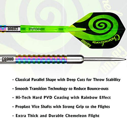 ONE80 90% Tungsten Steel Tip Darts Sets Chameleon, Night Hunter Professional Darts Set - style: JA 24g