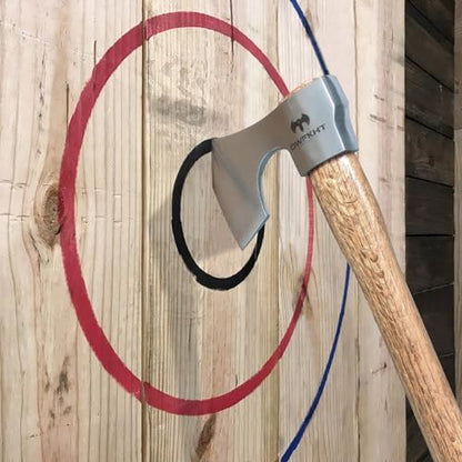 16.5" Throwing Axe, 2 Pack Throwing Axe Set with 1065 High Carbon Steel & Beech Wood Handle, Perfect for Axe Throwing Games, Competition and Recreation, Ideal Gift for Men (Silver Gray) - color: 2 Pack