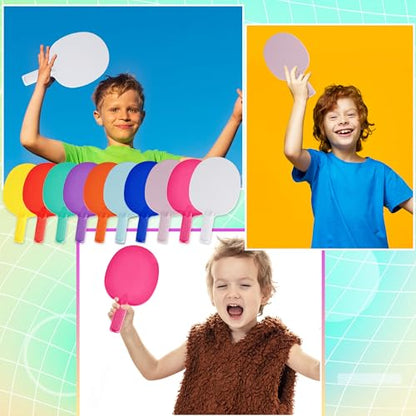 10 Pcs Plastic Table Tennis Paddles Unbreakable Ping Pong Rackets Portable Textured Grip for Beginner Kids Adults Outdoor Training Party