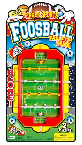 JA-RU Mini Foosball Table (1 Toy) Mini Arcade Tabletop Soccer & Football Party Favors. Portable Handheld Games for Kids & Office Desk Toys. 255-1s - style: 1 Pack
