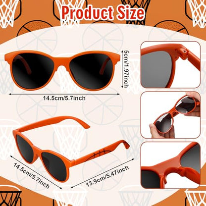 48 Pcs Basketball Party Favors Beach Balls Inflatable Basketballs 10 Inch with Glasses Sport Team Gifts for March Decor Water Pool Party Supplies Summer Birthday Goodie Bag - style: Basketball