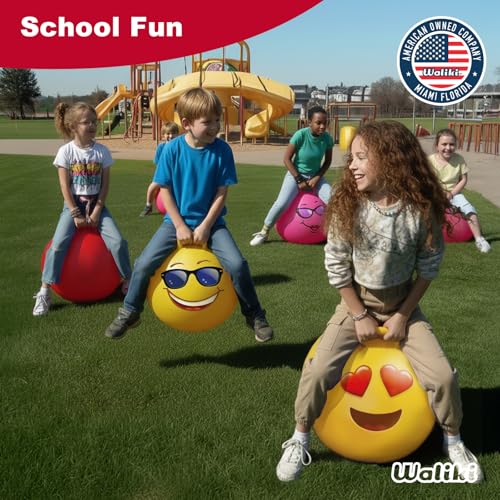 Waliki Emoji 3 Exercise & Fitness Ball, 18"/45cm, Perfect Size for Kids Ages 3-6, Easy to Inflate, Safety Tested - color: Emoji 3, size: Ages: 3-6 (18")