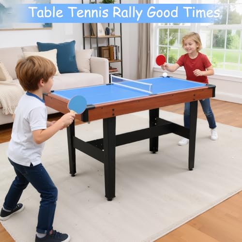 Rovibek 48" Multi Game Table Includes All Accessories, 3 in-1 Combo Game Table with Air Hockey, Pool Billiards, Ping Pong, Tabletop Games for Teens Adults Family Game Room
