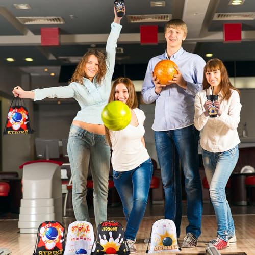 24 Pcs Bowling Party Favors Bowling Party Plastic Cups Bowling Party Drawstring Backpack Bag 24 oz Bowling Tumbler Bowling Party Favor Bags for Bowling Birthday Team Party Supplies Gifts