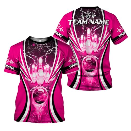 Rivelus Personalized Name Bowling Shirts for Men and Women 3D, Bowling Shirts for Team Bowling, Bowling Shirts Gift - color: Blm62