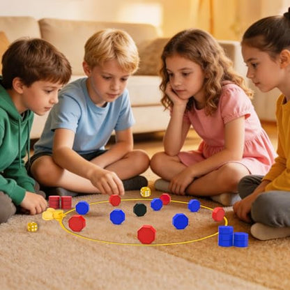 Magnetic Chess Game with Dice, 24 Stones & Black Troublemaker, Updated Family Board Games, Magnet Game with String，Magnetic Stones for Party, Travel & Camping, 2-4 Player Games for Kids & Adults
