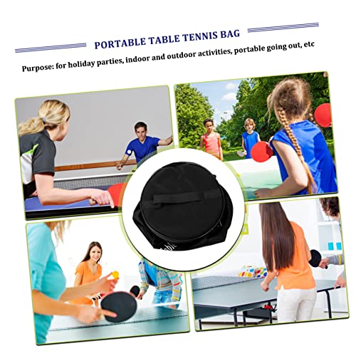 Table Tennis Bag Portable Storage Pouch with Zipper and Handle Large Capacity Table Tennis Ball Holder for Training Home and Outdoor Use