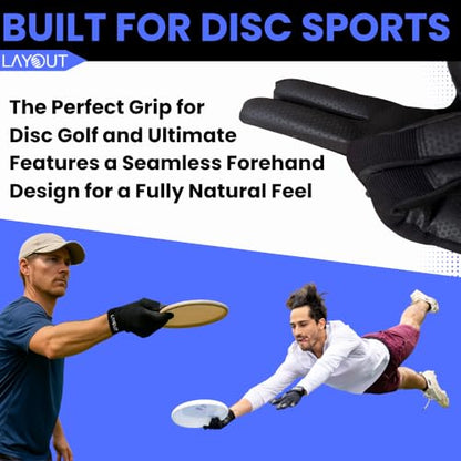 Layout Elite Disc Sports Glove – Precision Grip for Disc Golf & Ultimate Frisbee | Seamless Forehand Finger | Ultra-Light All-Weather, High Grip and Friction - size: Small