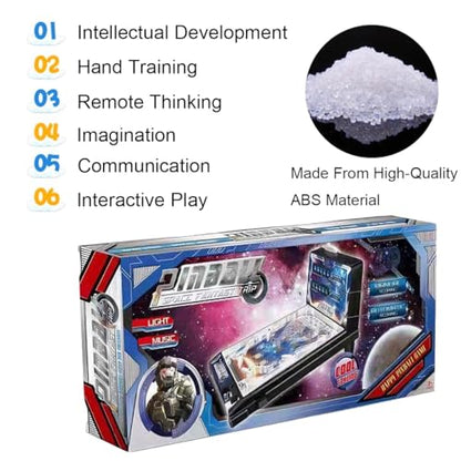 Classic Pinball Toy, Mini Arcade Pinball Game Favor for Children and Family with Lights Sounds and Scorer, Electronic Pinball Ball Shooting Game, Puzzle Tabletop Pinball Toys