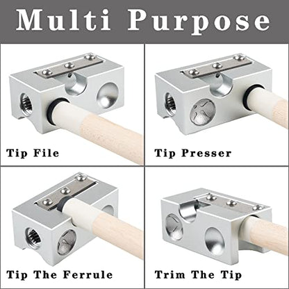 8 in 1 Billiards Accessories, Pool Cue Tip Shaper Repair Equipment
