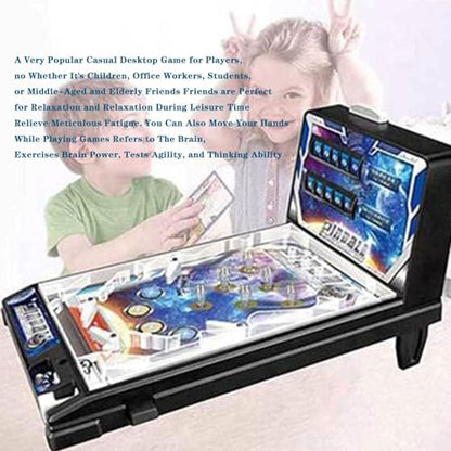 PHATM Mini Pinball Toys Classic Arcade Game Machine Electronic Arcade Pinball Machine Tabletop Marble Game with Scorer Lights Sounds
