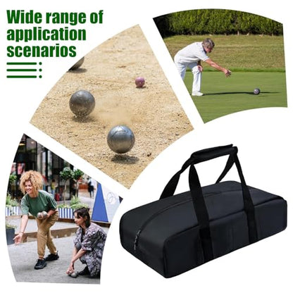 Bocce Ball Bag - Waterproof Carrying Case, Zipper Storage Organizer | Portable Bocce Set Holder for Outdoor Lawn Backyard Camping Beach Exercise Games Sportsmen Travel Use